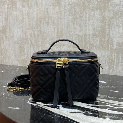 Fendi Vanity mini bag in black nappa leather.
