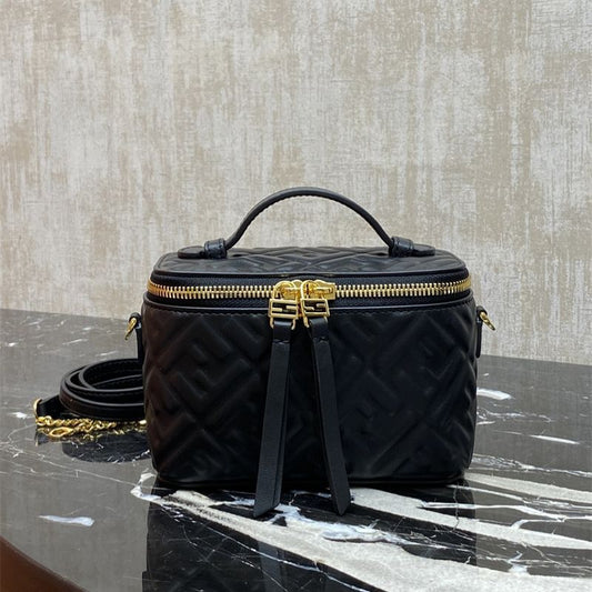 Fendi Vanity mini bag in black nappa leather.