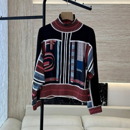 Hermès "Lettres Equestres" Long-Sleeve Twillaine Sweater