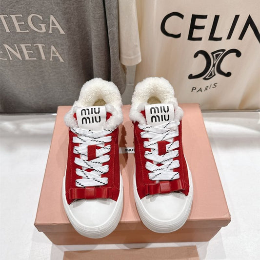 Miu Miu Shearling Fur Sneakers
