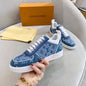 Louis Vuitton Stellar Sneakers in blue monogram denim.