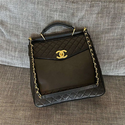 Chanel Vintage 1990 Quilted Briefcase Crossbody Bag.