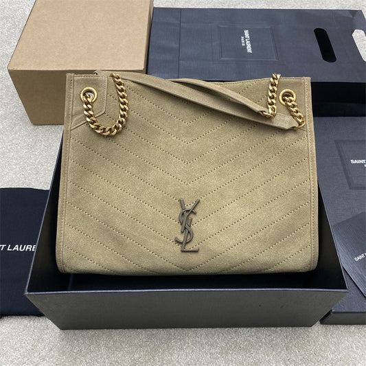 Saint Laurent Niki Medium Shopping Tote Bag in suede.