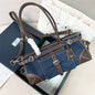 Prada Bonnie Medium Denim and Leather Handbag,