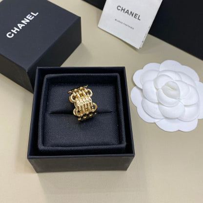 Chanel triple-row chain ring,