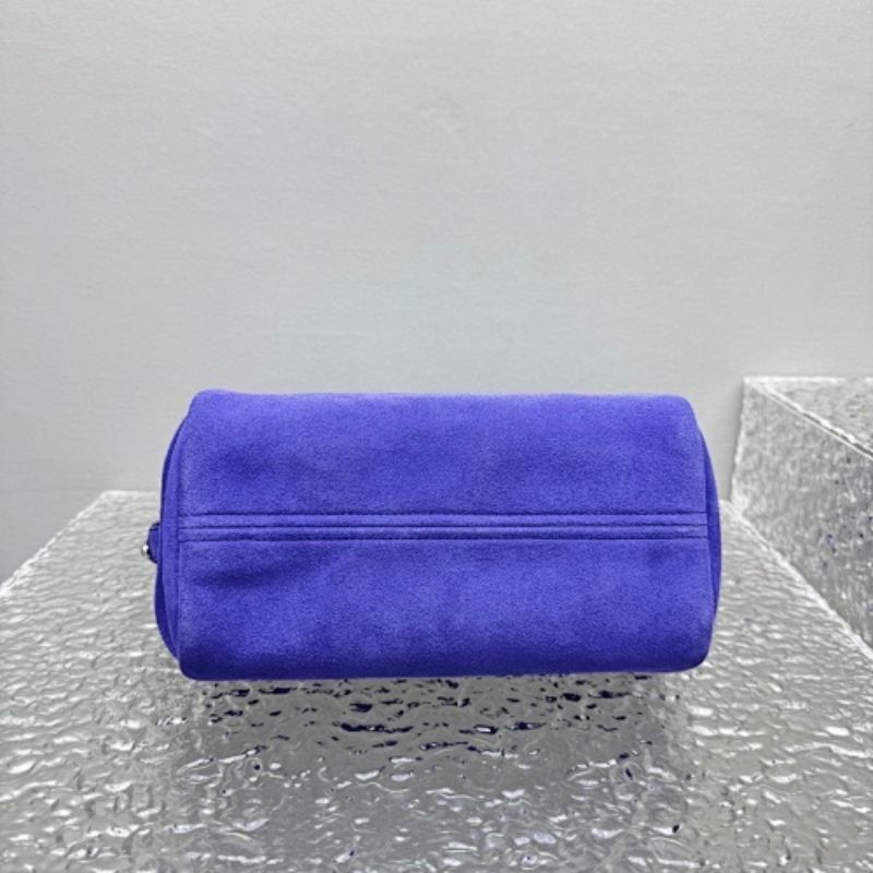 Prada Arqué Suede Mini Bag in a vibrant purple shade