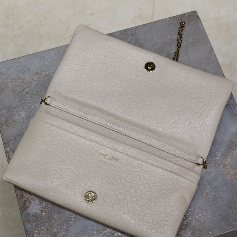 Saint Laurent Calypso Mini leather wallet on chain