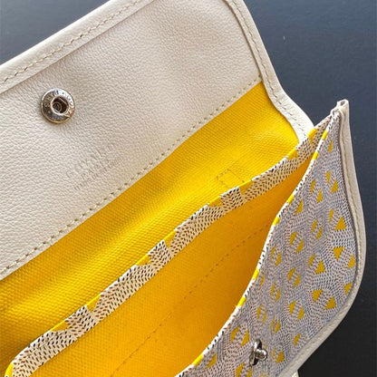 Goyard Saint Louis Claire Voie tote bag in white with a yellow interior