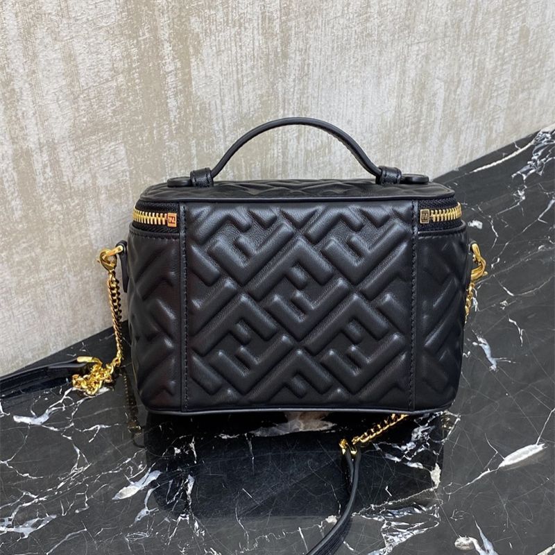 Fendi Vanity mini bag in black nappa leather.