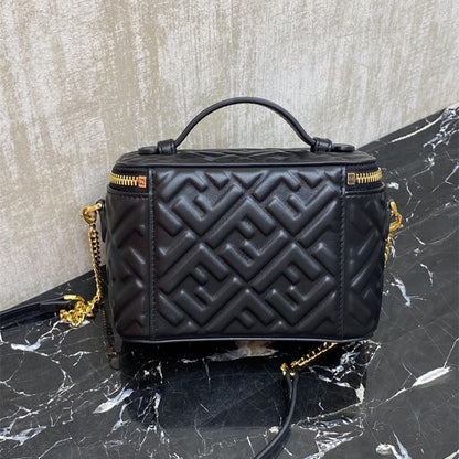 Fendi Vanity mini bag in black nappa leather.