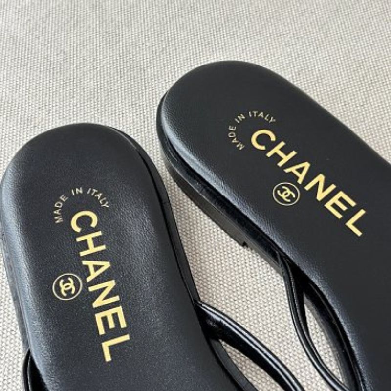 Chanel Goatskin CC Thong Flip-Flops
