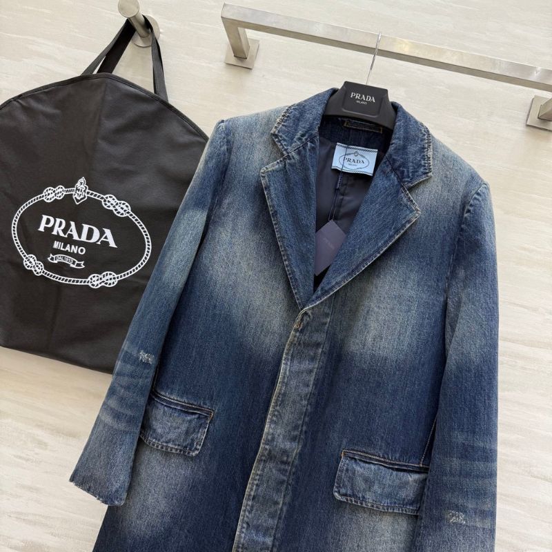 Prada Washed Denim Coat.
