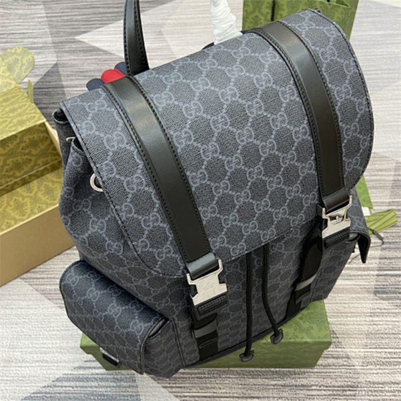 Gucci GG Black Large Backpack GG Supreme canvas