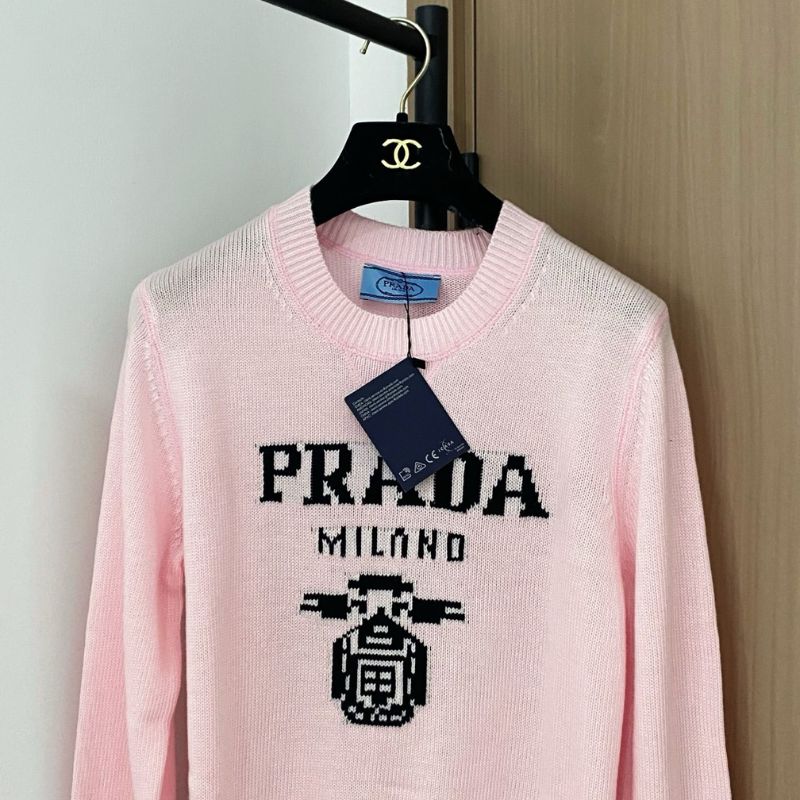 Prada intarsia-knit virgin wool sweater