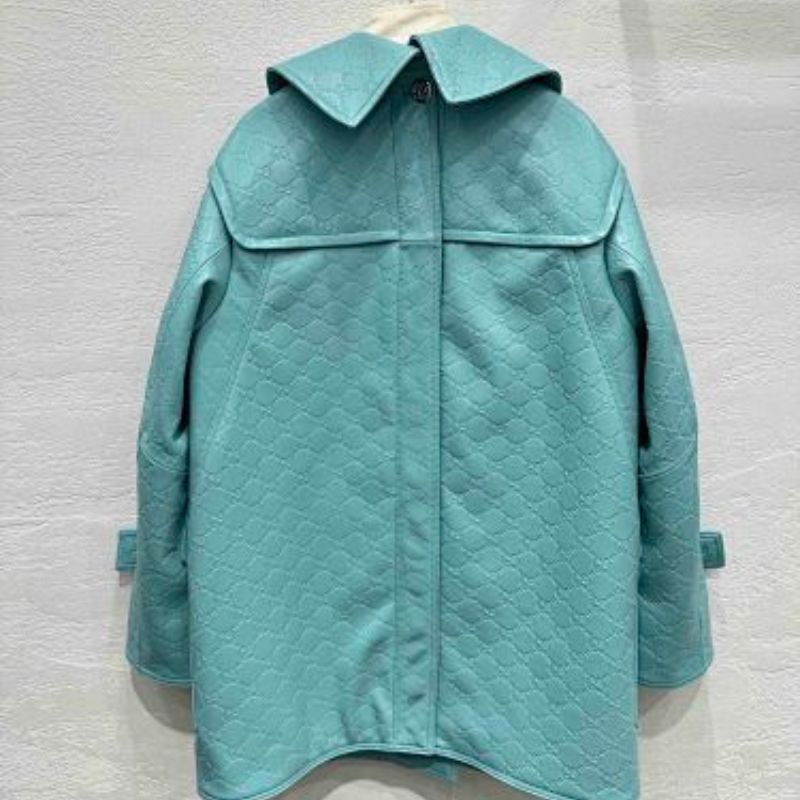 Gucci GG Embossed Leather Coat