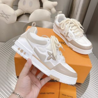 Louis Vuitton LV Skate Sneaker in the white and beige colorway