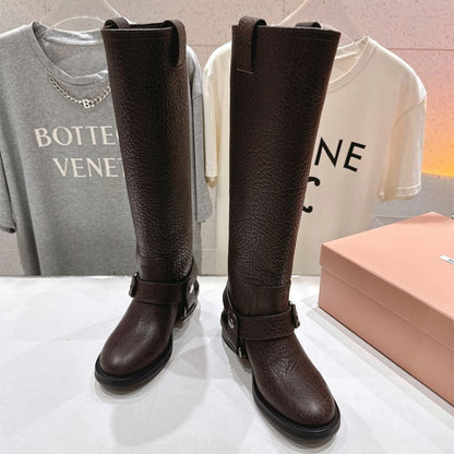 Miu Miu Leather Biker Boots,