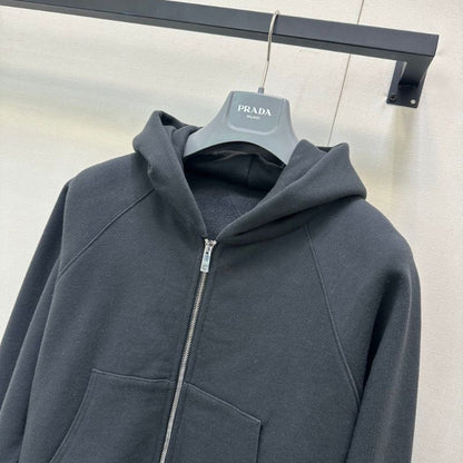Prada cropped full-zip hoodie.