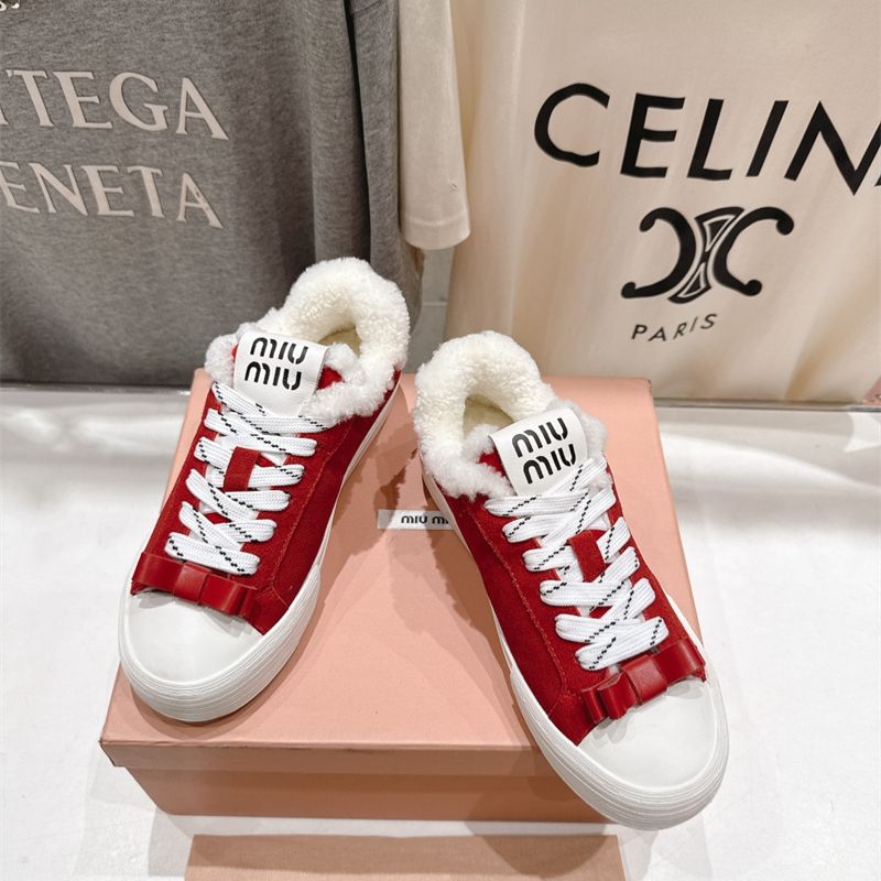 Miu Miu Shearling Fur Sneakers