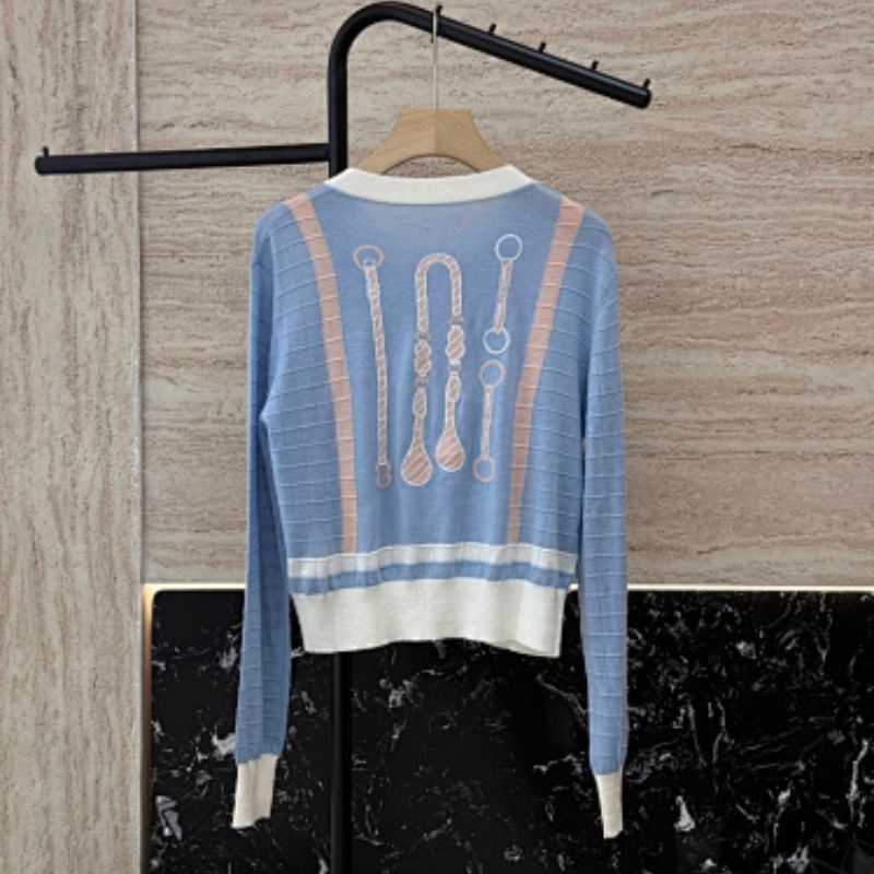 Hermès "Coaching" long-sleeve cardigan.