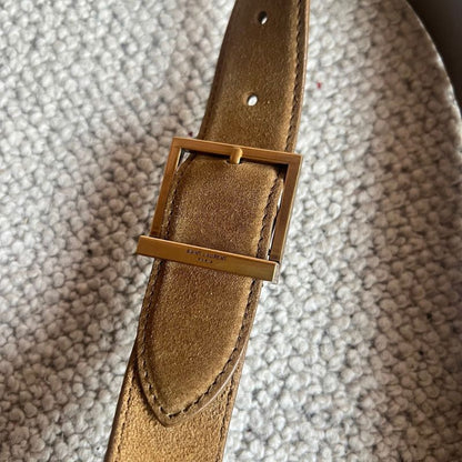 Saint Laurent Le 5 à 7 supple large suede shoulder bag.