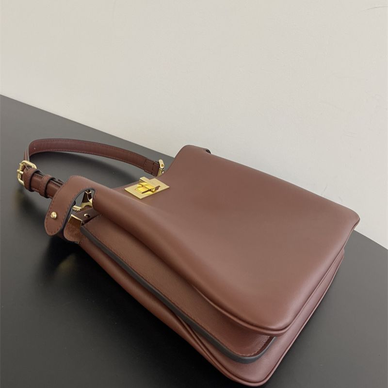 Fendi Peekaboo ISeeU Small bag in dark brown leather