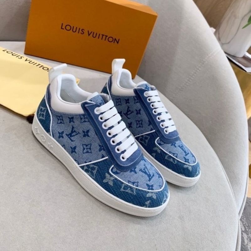 Louis Vuitton Stellar Sneakers in blue monogram denim.