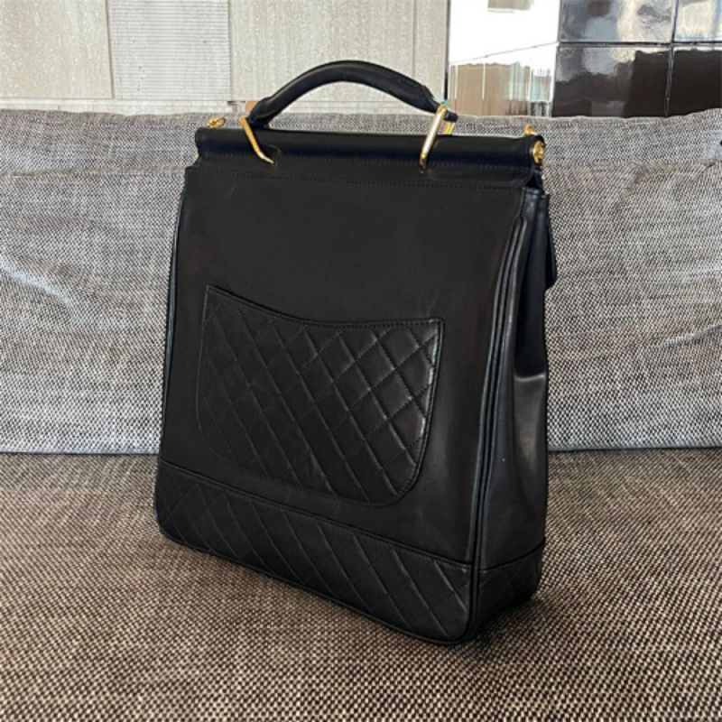 Chanel Vintage 1990 Quilted Briefcase Crossbody Bag.