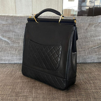Chanel Vintage 1990 Quilted Briefcase Crossbody Bag.