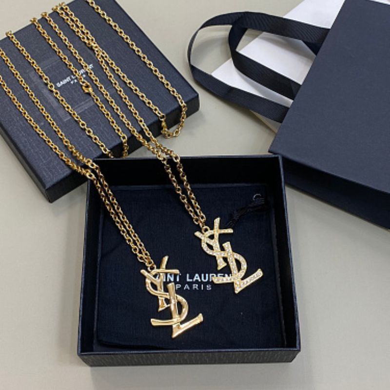 Yves Saint Laurent (YSL) monogram pendant necklaces