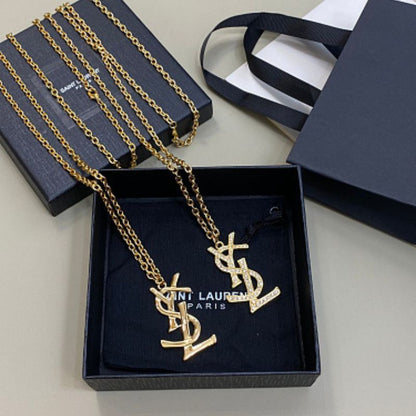 Yves Saint Laurent (YSL) monogram pendant necklaces