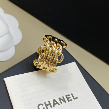 Chanel triple-row chain ring,