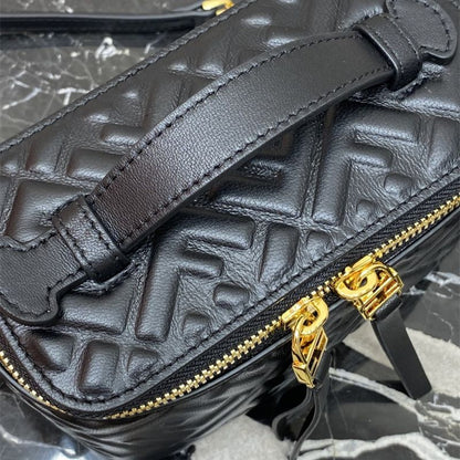 Fendi Vanity mini bag in black nappa leather.