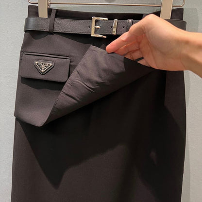 Prada Re-Nylon midi skirt with a pouch.