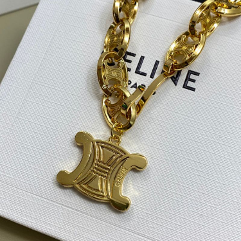 Celine Triomphe heavy link chain necklace/belt