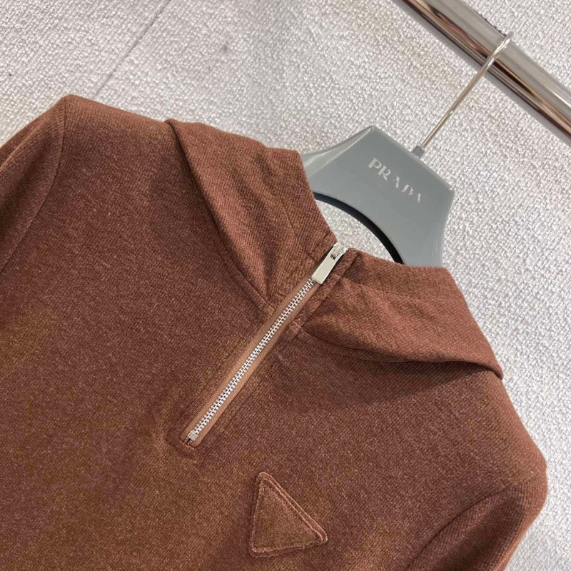 Prada quarter-zip hooded top.