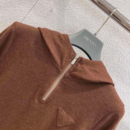 Prada quarter-zip hooded top.