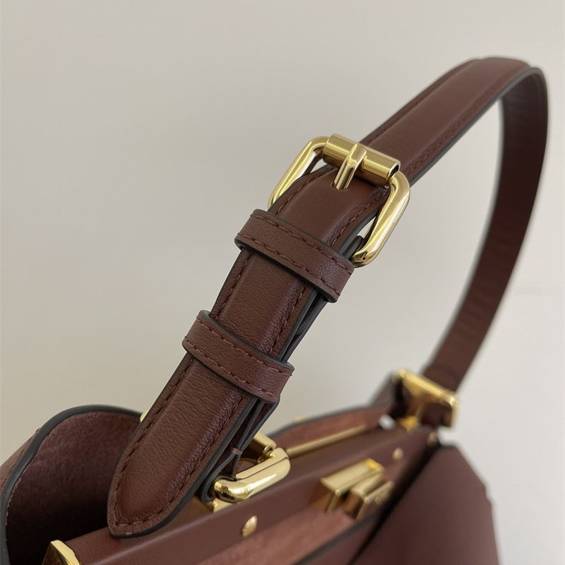 Fendi Peekaboo ISeeU Small bag in dark brown leather