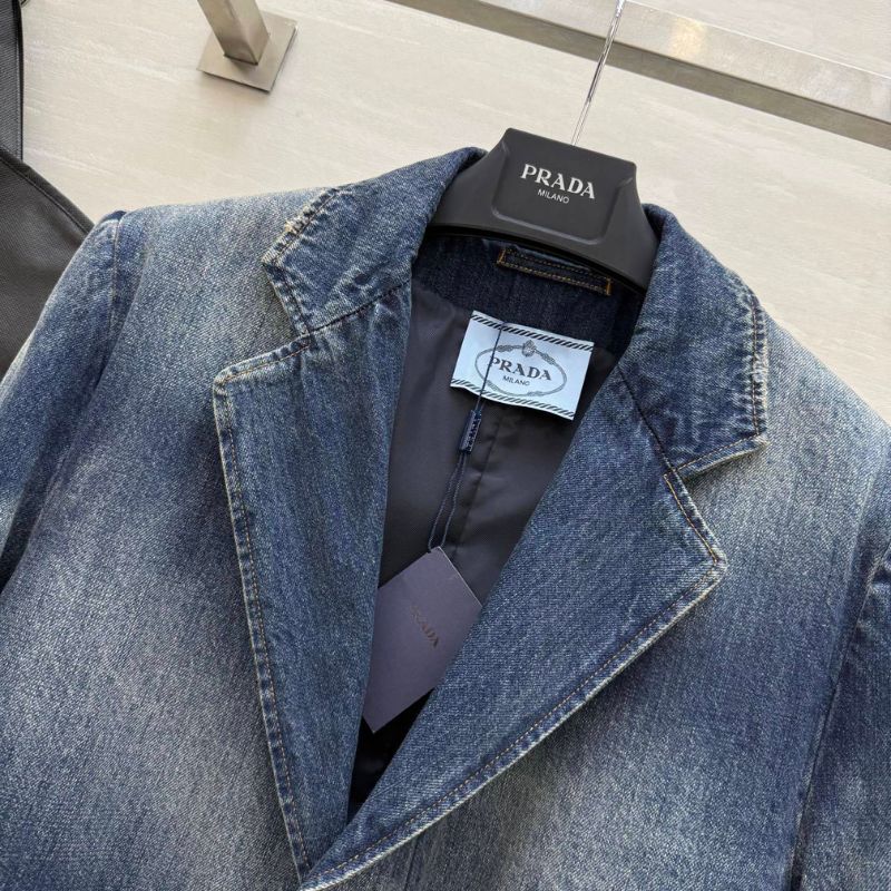Prada Washed Denim Coat.