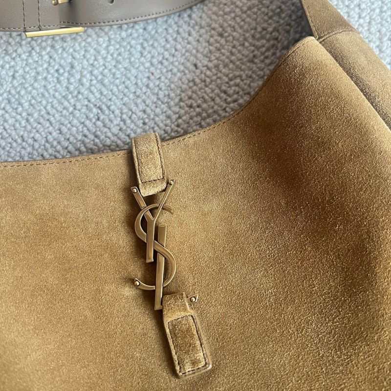 Saint Laurent Le 5 à 7 supple large suede shoulder bag.