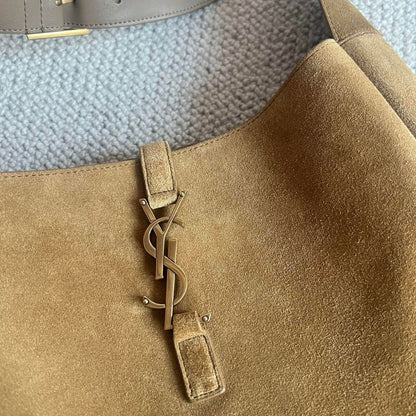 Saint Laurent Le 5 à 7 supple large suede shoulder bag.