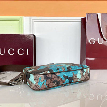 Gucci Small GG Crossbody Bag camouflage marbled GG Monogram print
