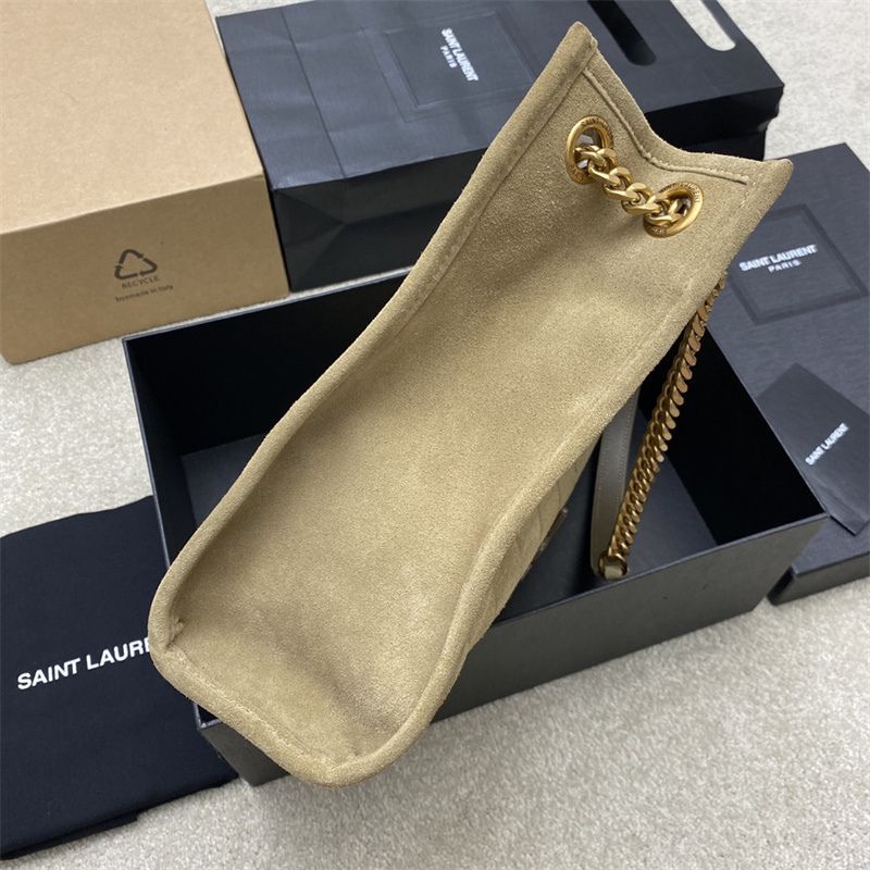 Saint Laurent Niki Medium Shopping Tote Bag in suede.