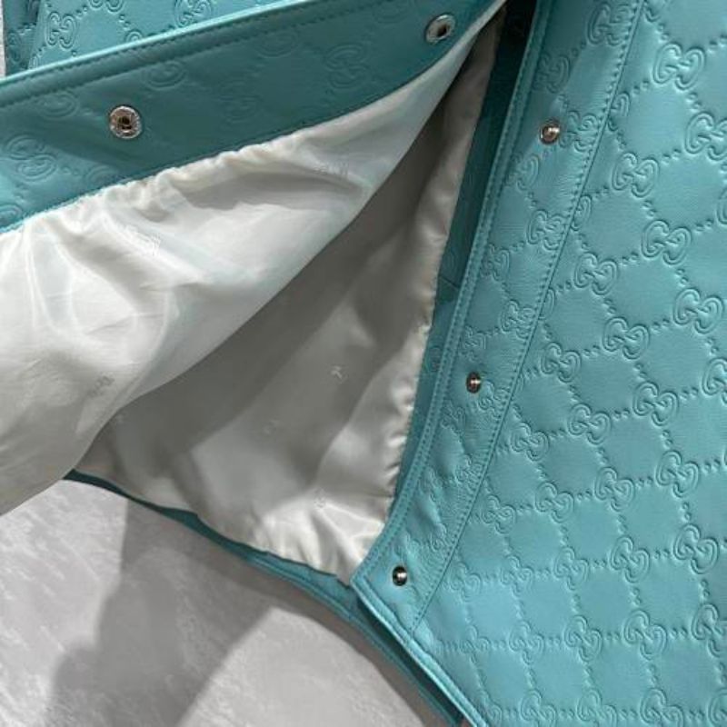 Gucci GG Embossed Leather Coat