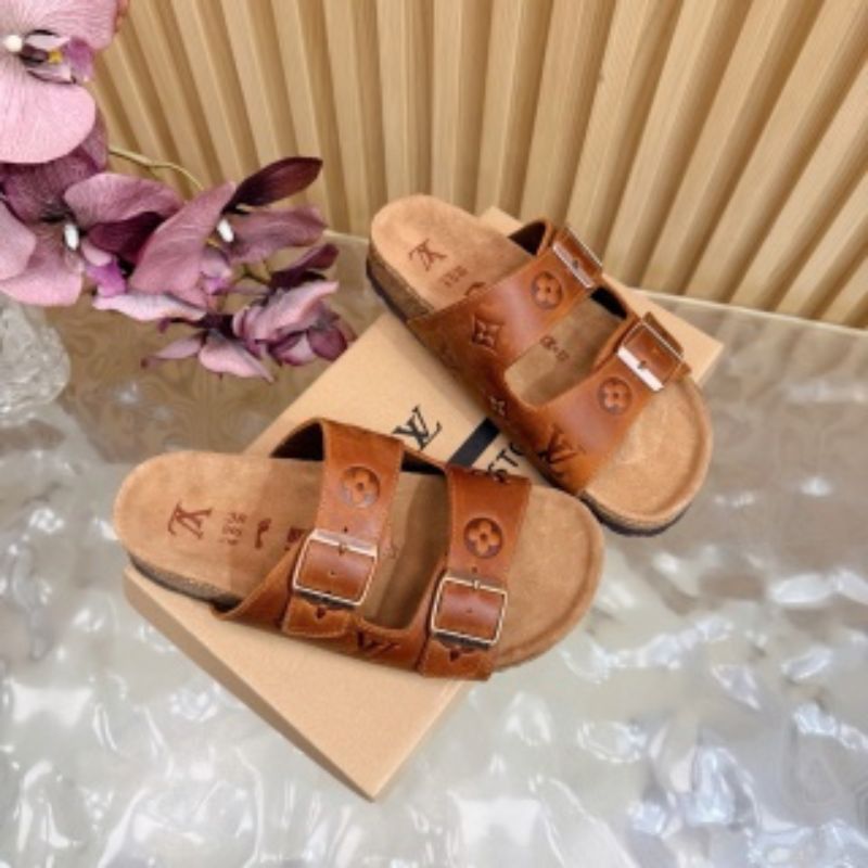 Louis Vuitton custom Birkenstock-style sandals.