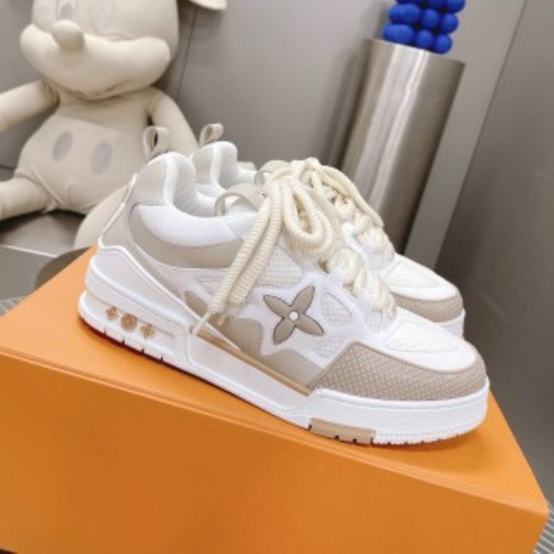 Louis Vuitton LV Skate Sneaker in the white and beige colorway