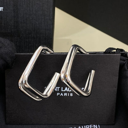 Saint Laurent Square Hoop Earrings