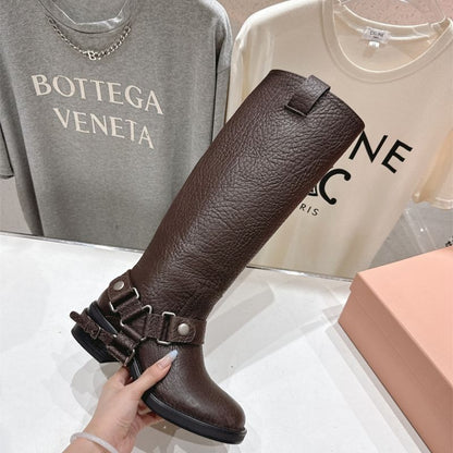 Miu Miu Leather Biker Boots,