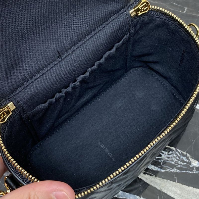 Fendi Vanity mini bag in black nappa leather.