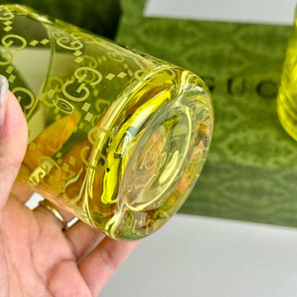 Gucci yellow-tinted crystal tumblers,